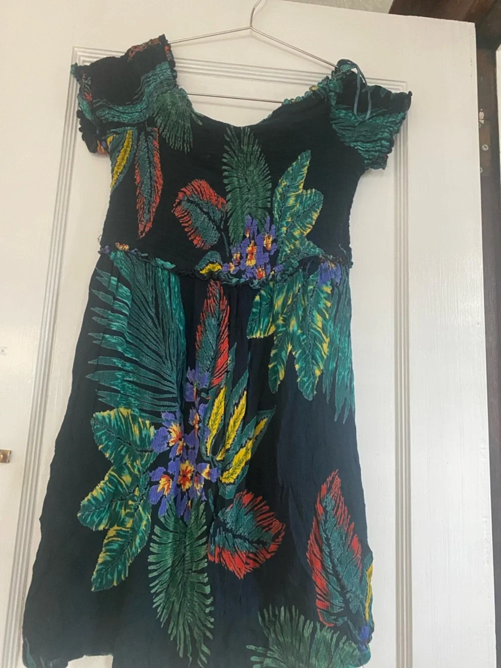 Patrons of Peace Medium Tropical  Smocked Stretch Dress/Top 13"W x 18"L - Picture 3 of 8